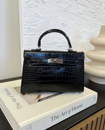 H Black Kely Mini, Real Croco leather | 20