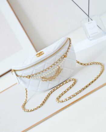 CC Pearl Chain Waist Bag 17x24x11cm
