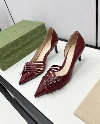 G Slingback Sandals with a Medium heel | Multiple straps with buckles across the vamp