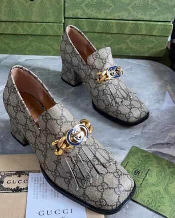 GG Canvas Pumps | low-heel or chunky pump loafer design