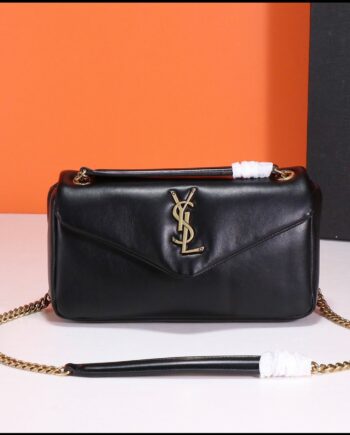 YS Shoulder Bag | supple texture in black .