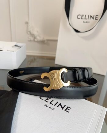 C Line Small 18mm Triomphe Belt in Taurillon Leather.