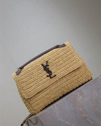 YS Niki Medium Raffia Shoulder Bag