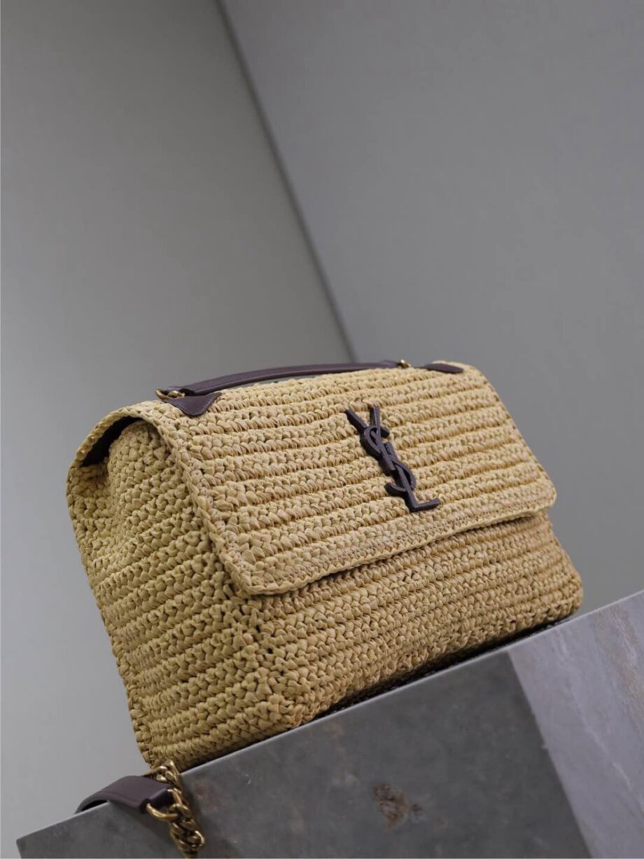 YS Niki Medium Raffia Shoulder Bag