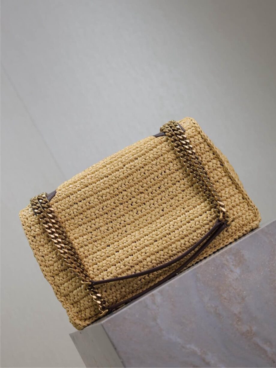 YS Niki Medium Raffia Shoulder Bag