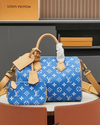 Loui Speedy P9 Bandoulière In Monogram Leather. (Blue)