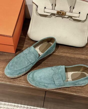H Trip espadrilles in dusty blue shade.