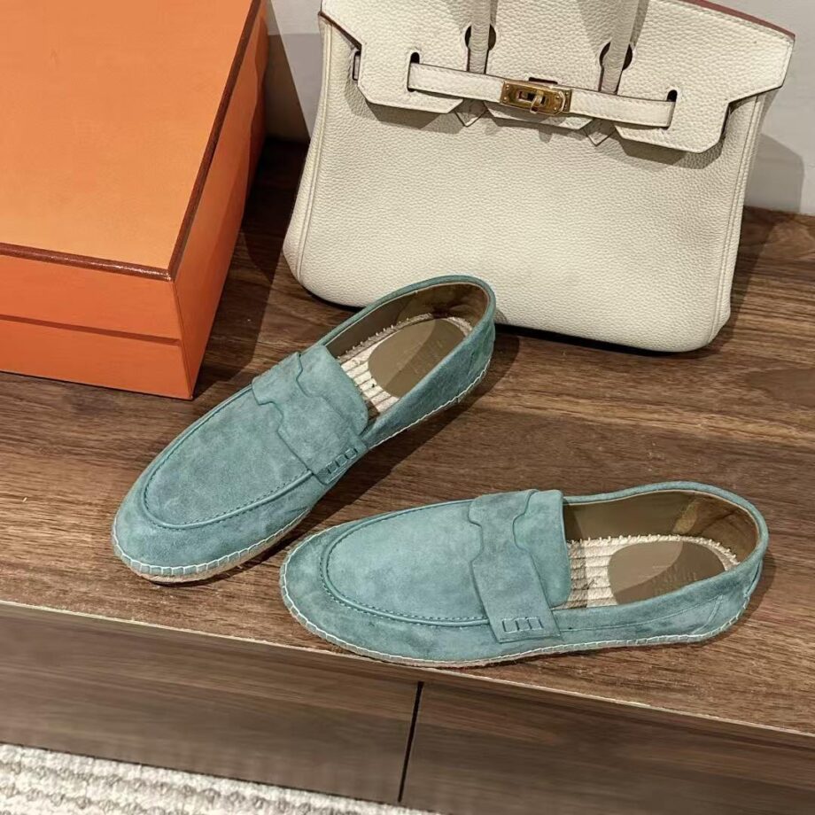 H Trip espadrilles in dusty blue shade.
