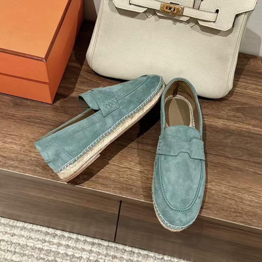 H Trip espadrilles in dusty blue shade.