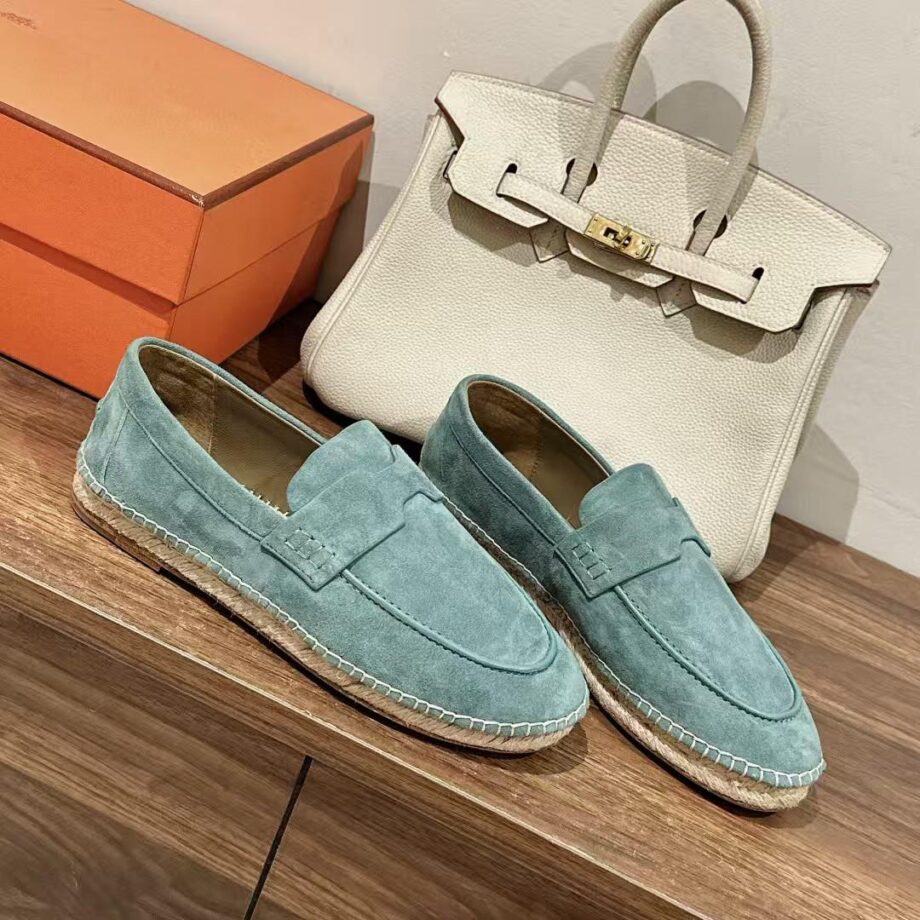H Trip espadrilles in dusty blue shade.