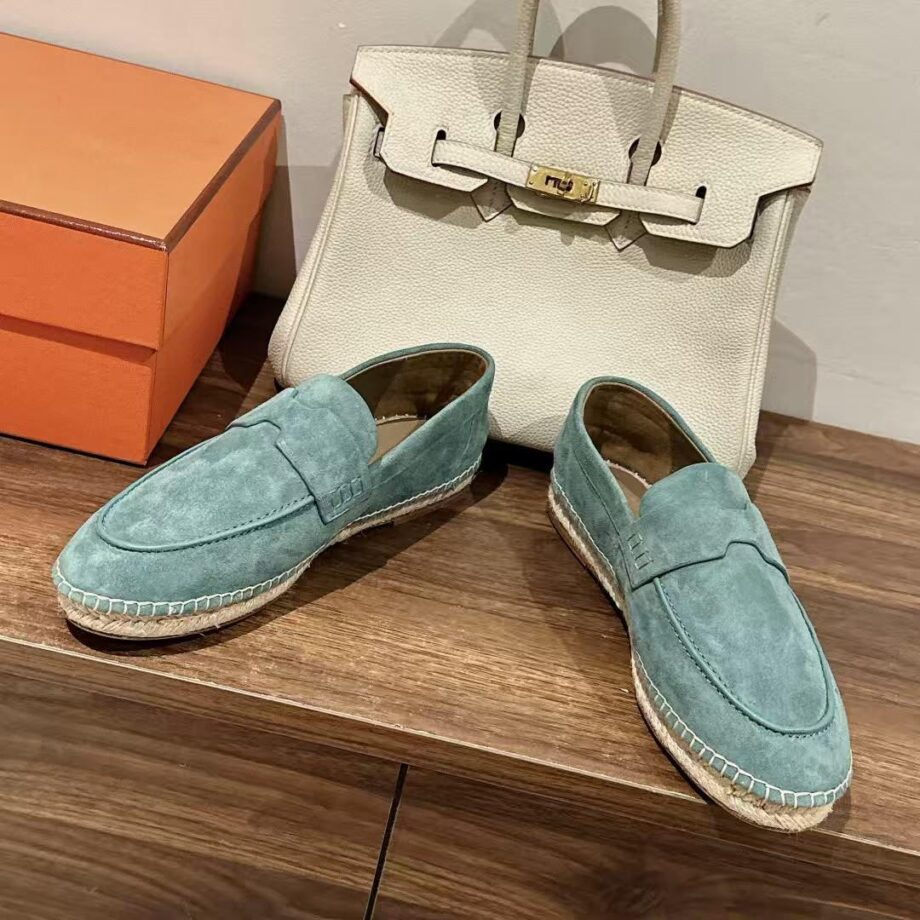 H Trip espadrilles in dusty blue shade.