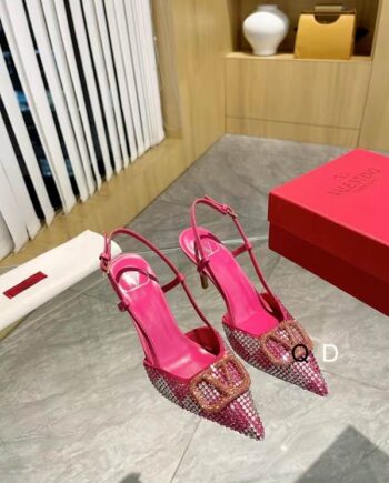 V Garavani Crystal-Embellished Slingback Pumps
