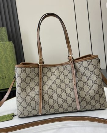 GG Emblem Small Tote Bag | 11.8"W x 7.1"H x 4.3"D.