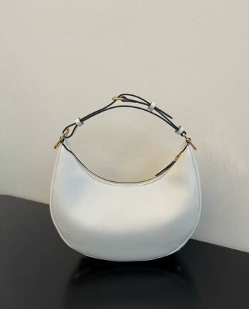 F graphy Small Leather Hobo Bag White Colour | Master