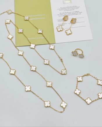 VC long Chain Necklace | White gold .