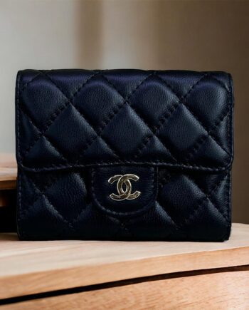 CC Classic Small Flap Wallet in black.