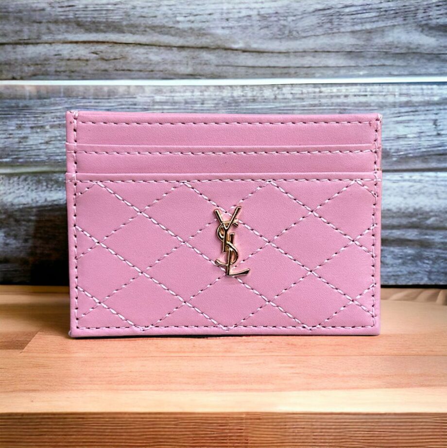 YS Card Holder in Caviar Leather | Pink.