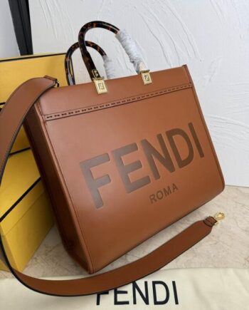 FNDI Roma Sunshine Tote in Medium Size (brown) .