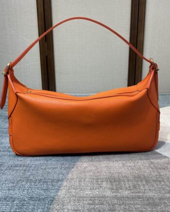 CLINE Romy Medium Bag in bright orange leather.