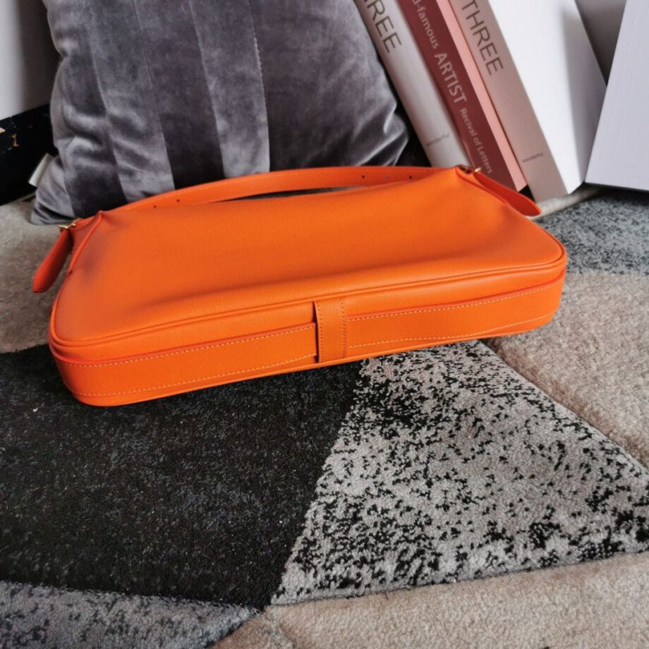 CLINE Romy Medium Bag in bright orange leather.