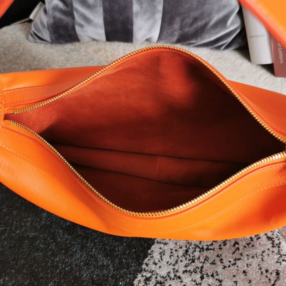 CLINE Romy Medium Bag in bright orange leather.