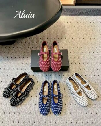 Alaia Crystal Embellished Ballet Flat | All colors available.