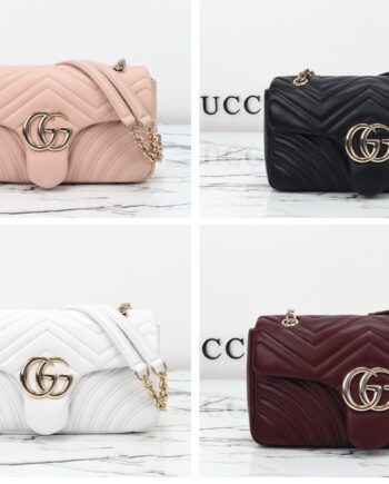 GG Marmont Small Shoulder Bag | matelasse chevron leather.