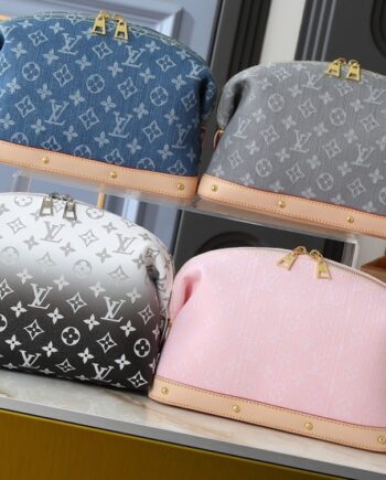 Loiu Cosmetics Pouches | Monogram Denim Pattern.