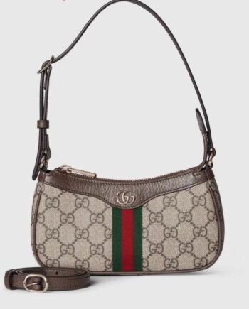 GG Ophidia Mini Shoulder Bag | beige and dark brown.