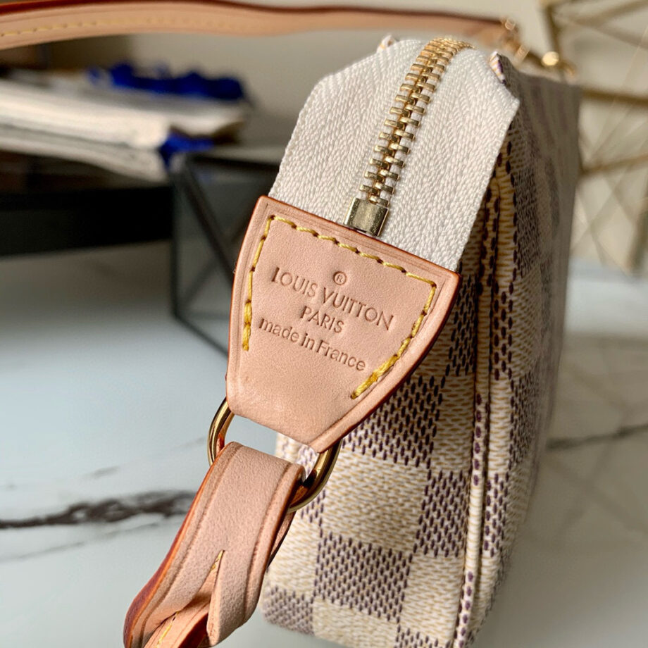 Loiu Accessories Pouch in Damier Azur canvas.