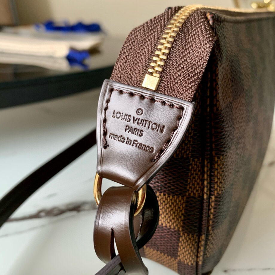 Loiu Pouch Damier Ebene | brown checkered pattern.