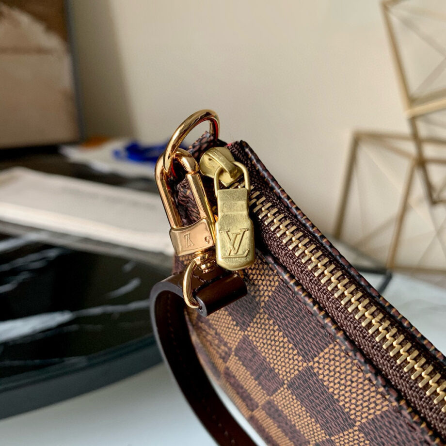 Loiu Pouch Damier Ebene | brown checkered pattern.