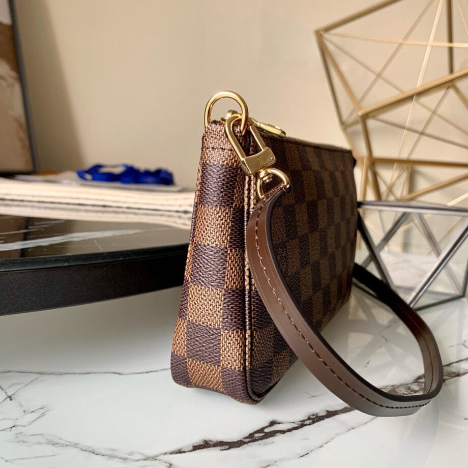 Loiu Pouch Damier Ebene | brown checkered pattern.