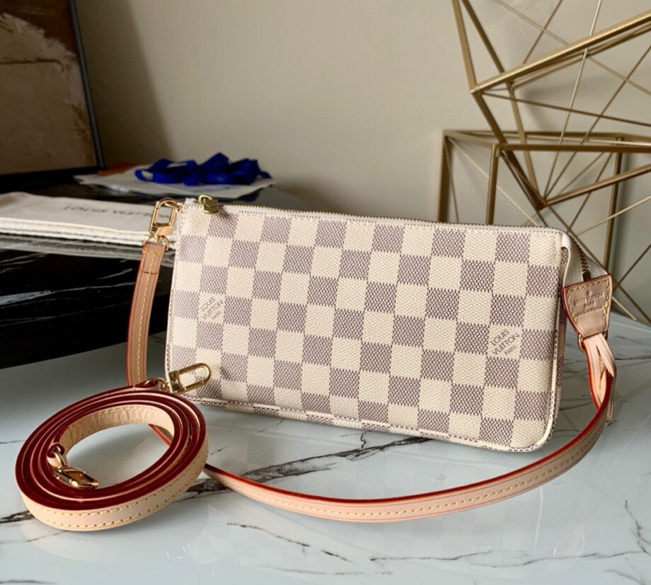 Loiu Accessories Pouch in Damier Azur canvas.