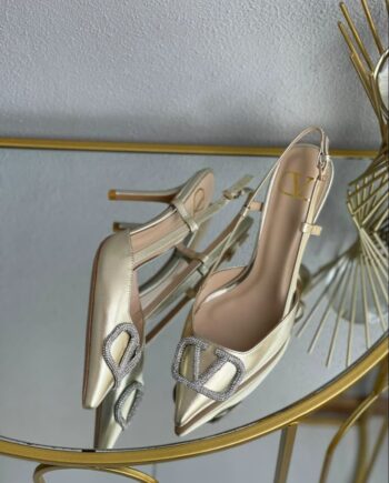Vālēntīnō Slingback Pumps Golden