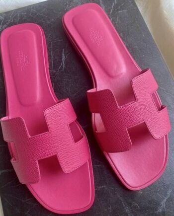 Hērmēs Oran Sandals Dark Pink