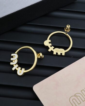Mīū Mīū Logo Hoop Earrings