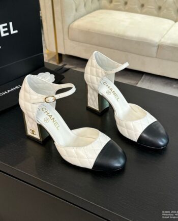 Chānēl Slingback black n White