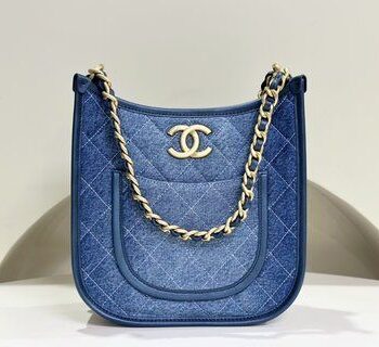 Chānēl Washed Denim Quilted Hobo bag