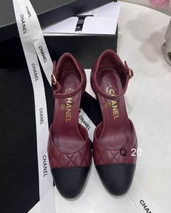 Chānēl Slingback Pumps Deep Burgundy